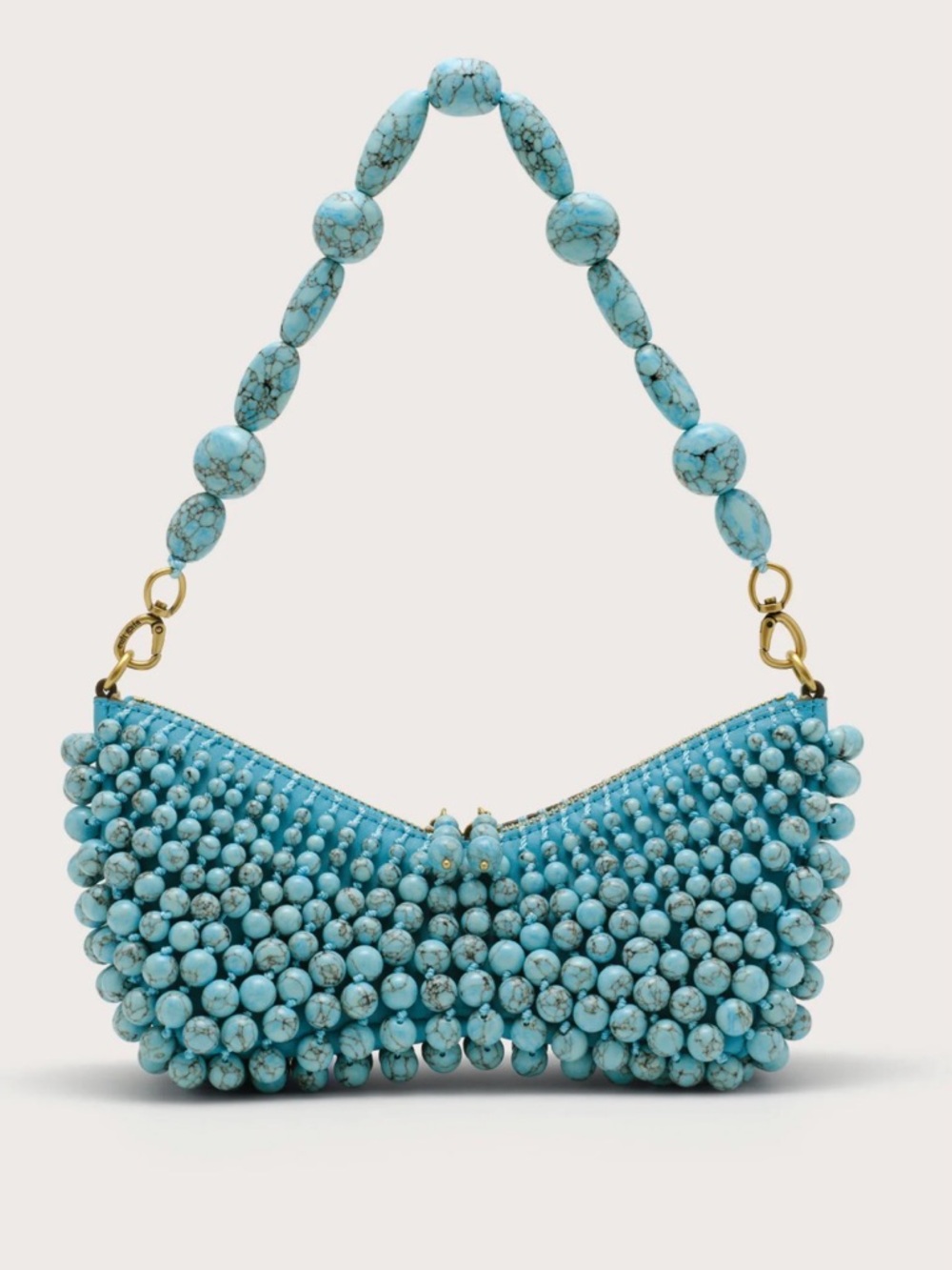 Cult Gaia Mercier Mini Shoulder Bag NWT Turquoise Beaded Shoulder Bag - Women
